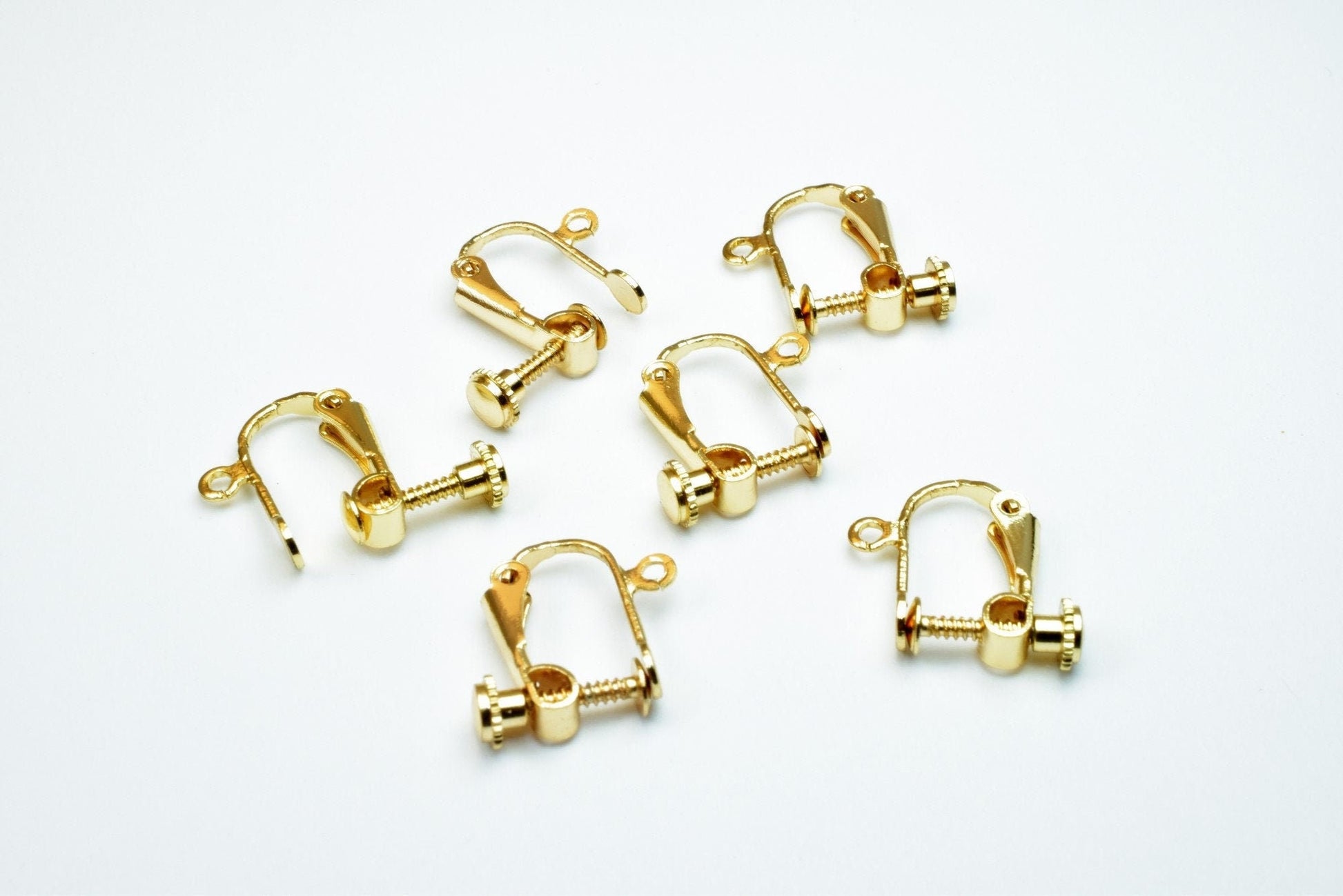 Gold Filled Look, EP Screwback/ Clip/ Hook Earring Findings jewelry making supplies - detail image 8