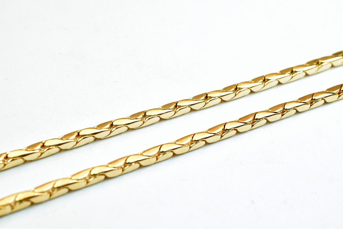 18K Pinky Gold Filled Look, EP tarnish resistant Chain Size 17.25" Long 1.5mm Width 1.5mm Thick  CG297 jewelry making supp...