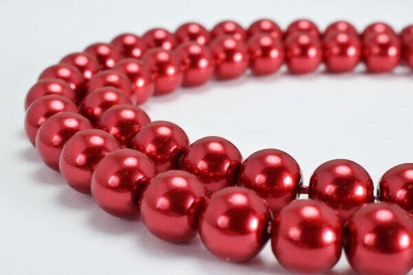 Red Glass Pearl Round Beads Size 10mm Shine Round Ball Beads for Jewelry Making Item#789222045531 jewelry making supplies...