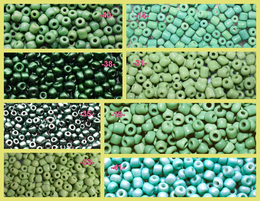 Glass Seed Beads Size 6/0 Sale by Pound Solid Color Jewelry Making High Quality Color and Cut 8 Different Colors green App...