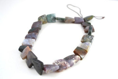 Moss Mixed Agate Square Beads, Sold by 1 strand of 24pcs, 20mmx20mm 1.5mm hole opening jewelry making supplies