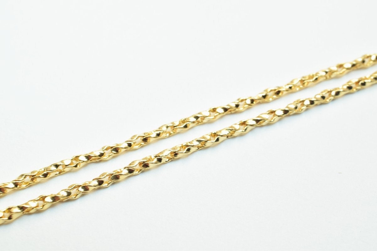 18K Pinky Gold Filled Look, EP Chain Size 17" 2mm Thick  CG319 jewelry making supplies - detail image 5