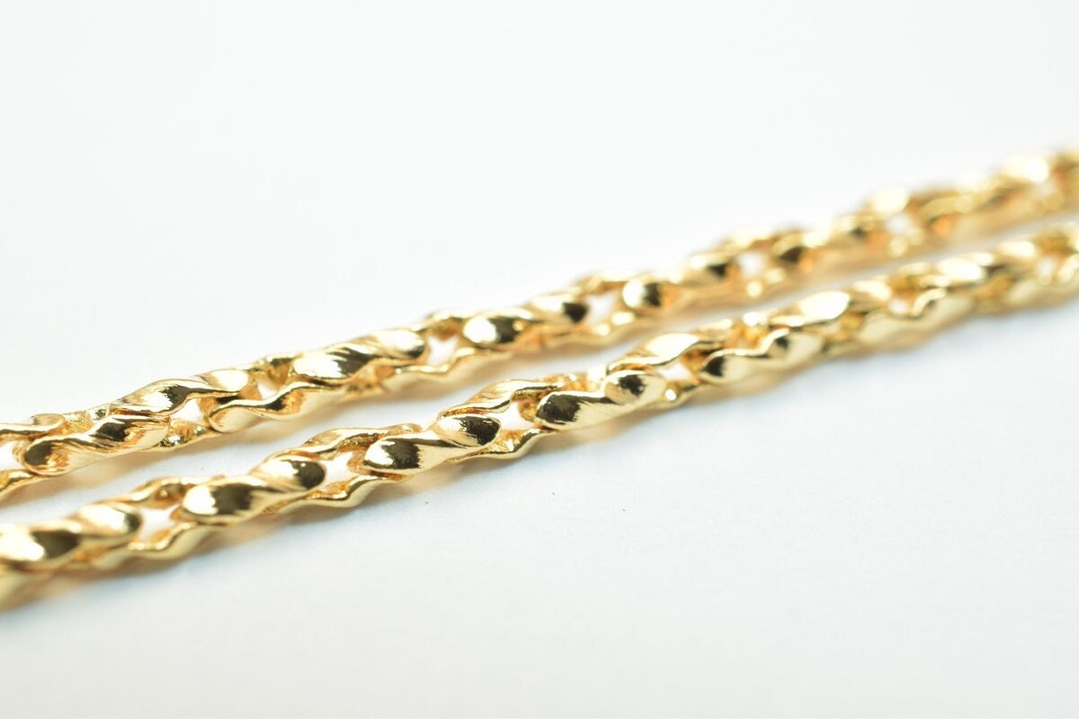 18K Pinky Gold Filled Look, EP Chain Size 17" 2mm Thick  CG319 jewelry making supplies - detail image 8
