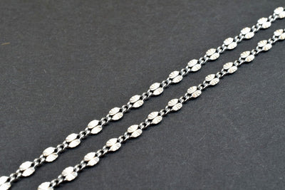 925 Sterling Silver Chain With Rhodium Filled Plated On Top for Jewelry Making By Foot Item# SSC045R jewelry making supplies