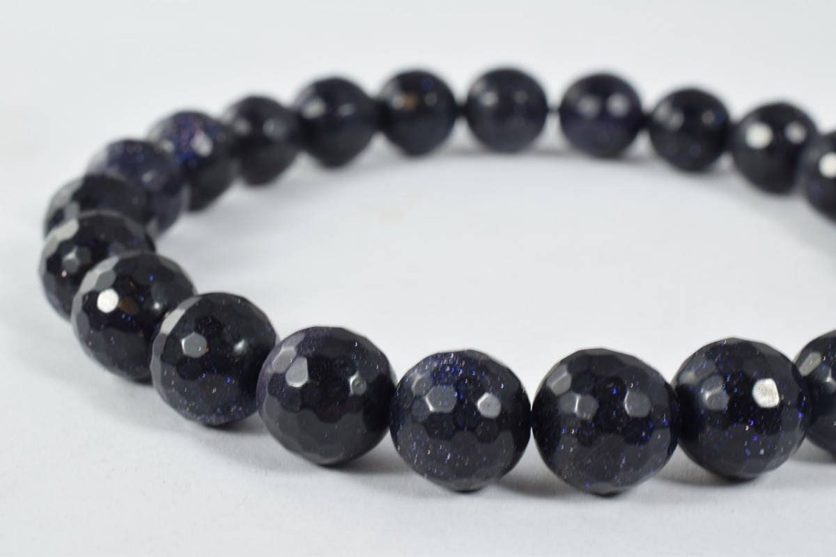 10mm Blue Sandstone faceted round beads, Sold by 1 strand, Night Sky Blue Sandstone Beads Grade AAA Gemstone Micro Faceted...