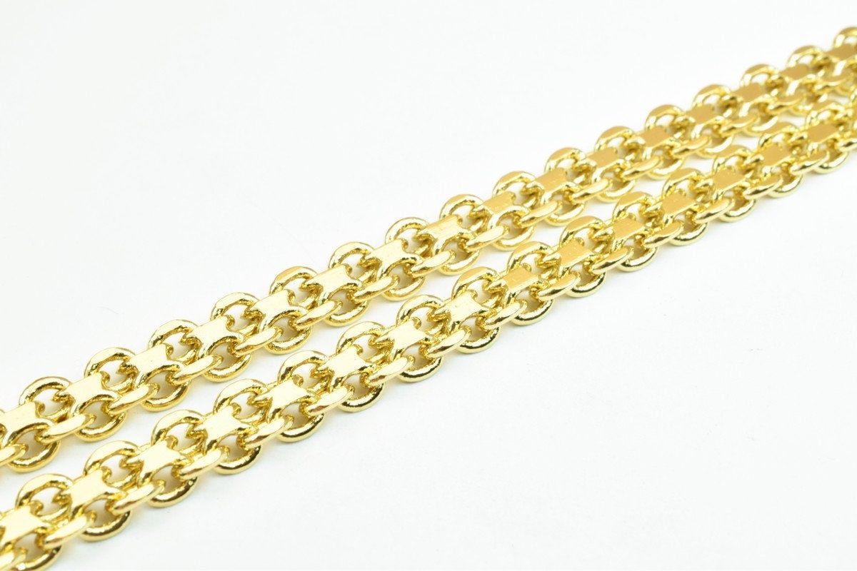 18K gold filled EP tarnish resistant Chain 22.5" Inches 6mm Width 2.5mm Thickness For Jewelry Making CG286 jewelry making...
