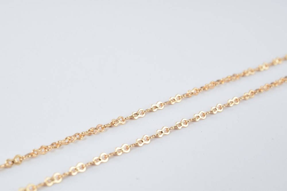 18K Pinky gold filled EP tarnish resistant Chain 16" Inch CG184 jewelry making supplies - detail image 2