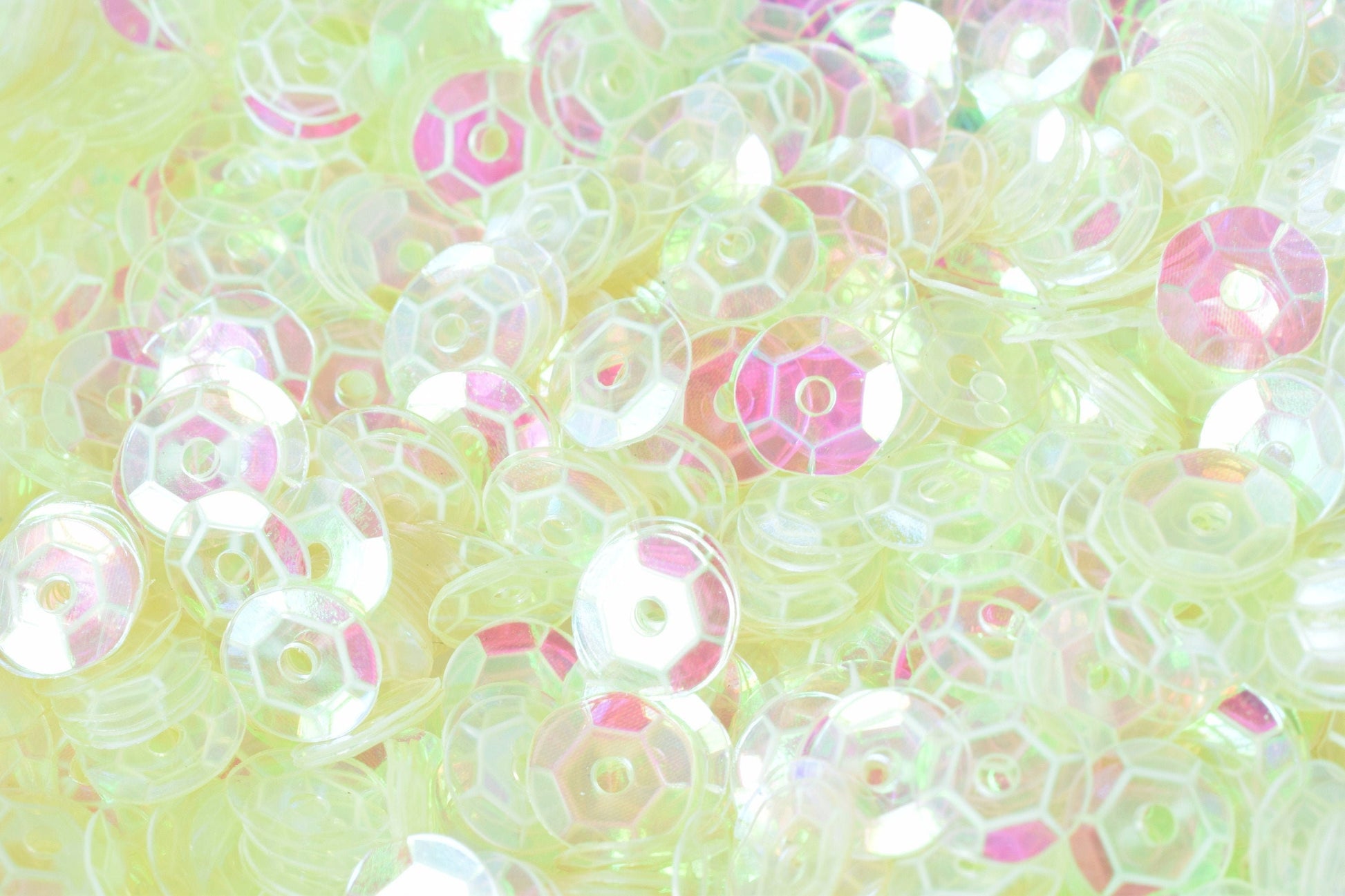 Neon Milky Clear Iridescent Sequins: Sparkling Sheen Round Shapes - Loose, 3/4/6mm Sizes, Lightweight for Fashion & Crafting