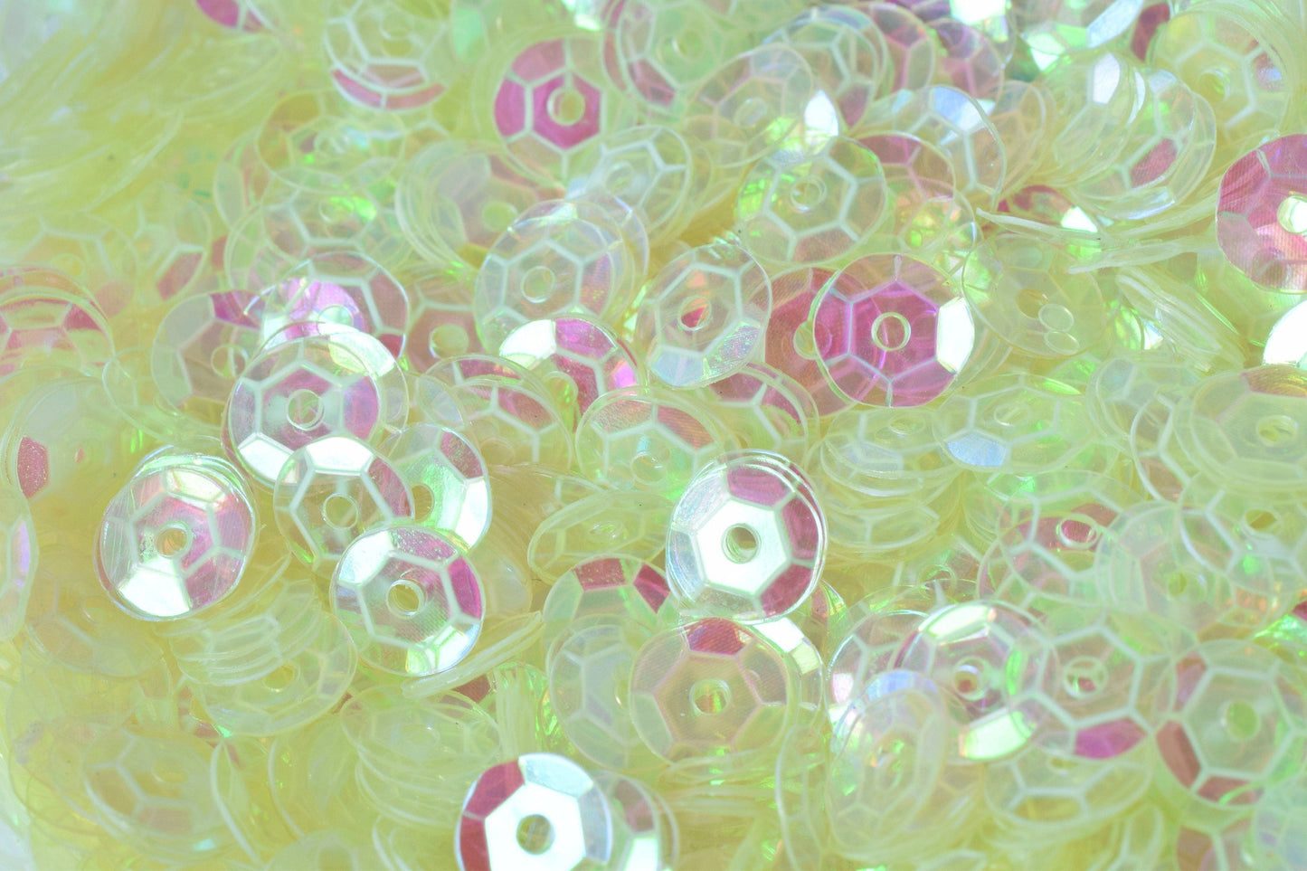 Neon Milky Clear Iridescent Sequins: Sparkling Sheen Round Shapes - Loose, 3/4/6mm Sizes, Lightweight for Fashion & Crafting