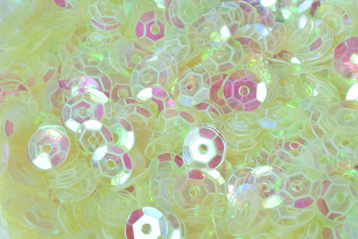 Neon Milky Clear Iridescent Sequins: Sparkling Sheen Round Shapes - Loose, 3/4/6mm Sizes, Lightweight for Fashion & Crafting