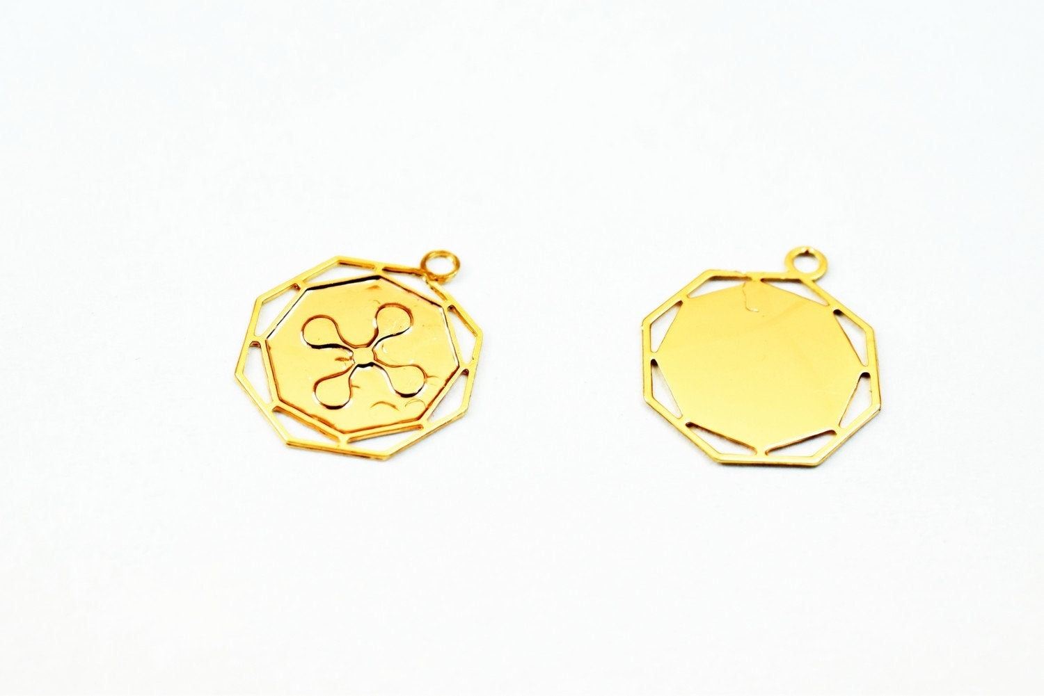 6 PCs Dainty Thin 18K Pinky as as Gold Filled* tarnish resistant Cross Charm Pendant Size 10x9mm Thickness 0.25mm For Jewe...
