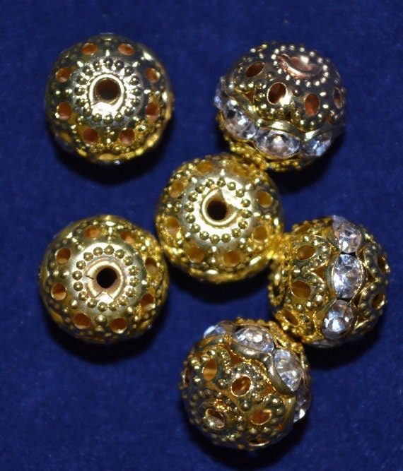 10mm Plated Round Rhinestone Clear Beads,Decorative,Crafting Projects jewelry making supplies - detail image 4