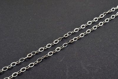 925 Sterling Silver Chain With Rhodium Filled Plated On Top for Jewelry Making By Foot Item# SSC014R jewelry making suppli...