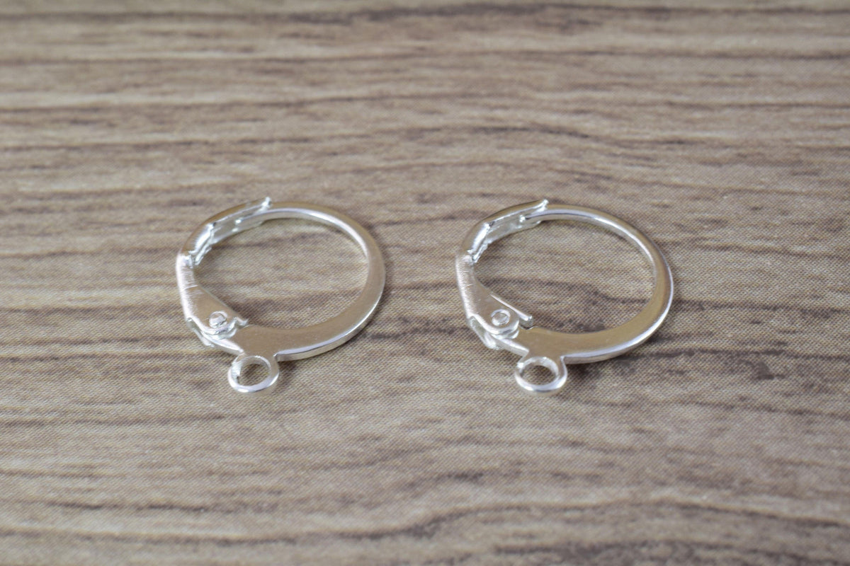 12mm Lever back with hole Earring Finding to make your own Earring,Silver Lever Back Ear Wires Earrings, 5 pair, Wholesale...
