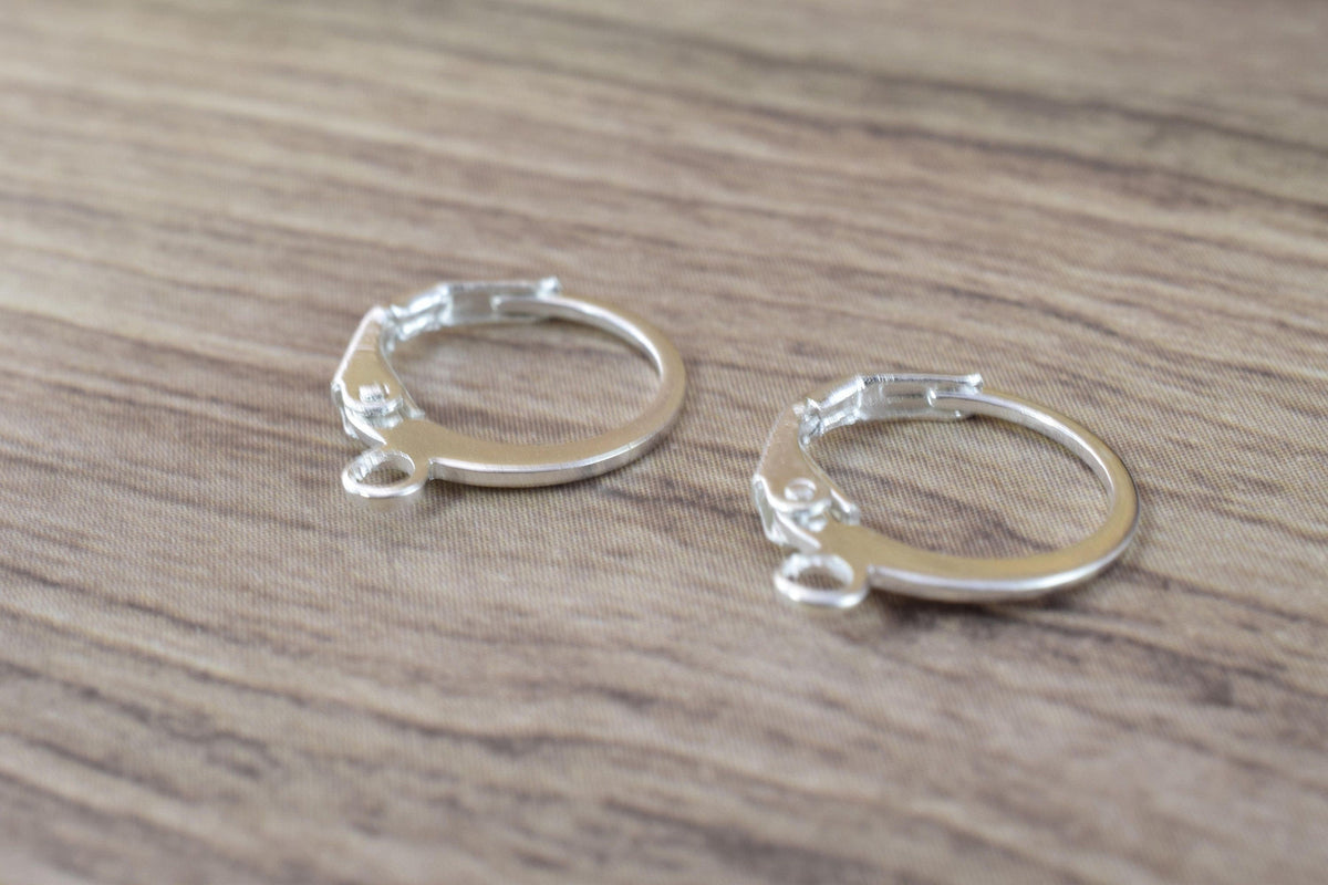12mm Lever back with hole Earring Finding to make your own Earring,Silver Lever Back Ear Wires Earrings, 5 pair, Wholesale...