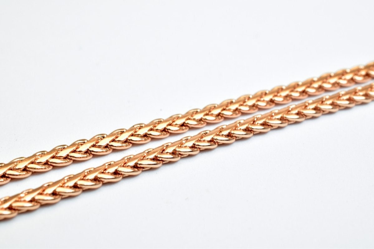 18K Rose Gold Filled EP Chain 17" Inches Long 3mm width 2mm Thickness CG223 jewelry making supplies