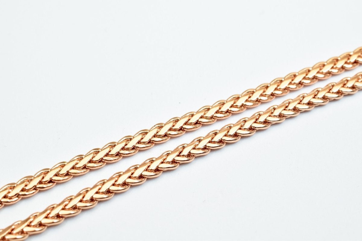 18K Rose Gold Filled EP Chain 17" Inches Long 3mm width 2mm Thickness CG223 jewelry making supplies - detail image 3