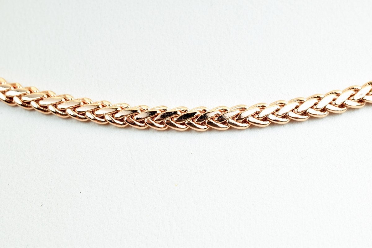 18K Rose Gold Filled EP Chain 17" Inches Long 3mm width 2mm Thickness CG223 jewelry making supplies - detail image 5