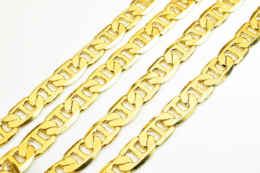 18K Gold Filled Alternative Anchor Chain Width 9mm - Jewelry Making Supply, Tarnish-Resistant Finish - , 23.5 Inch Length