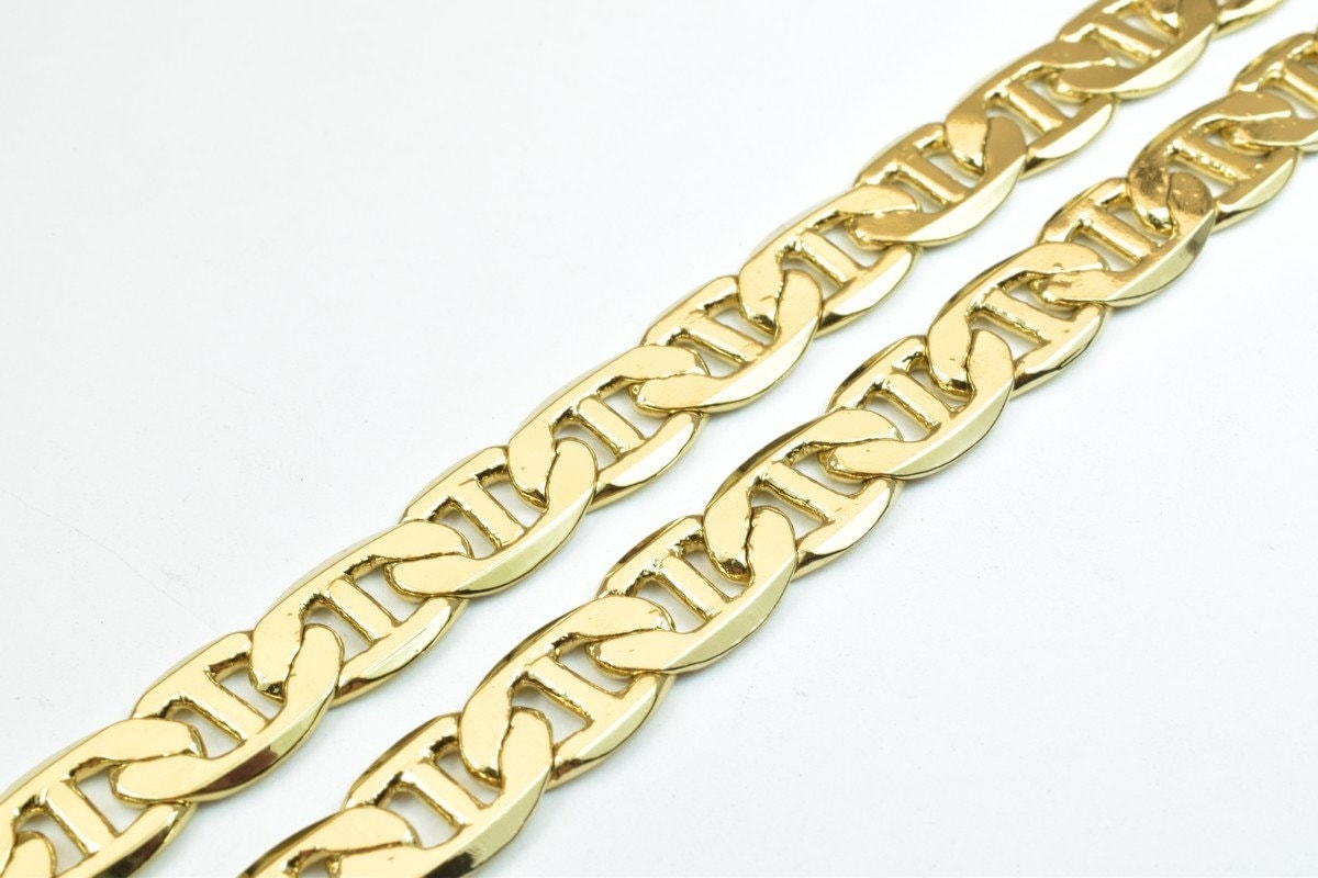 18K Gold Filled Alternative Anchor Chain Width 9mm - Jewelry Making Supply, Tarnish-Resistant Finish - , 23.5 Inch Length
