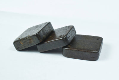 30 mm Square Two Hole Dark Wood Brown Wood Beads,Wooden Beading Tools, Large Dark Natural Wood Beads, Macrame Beads,Wooden...