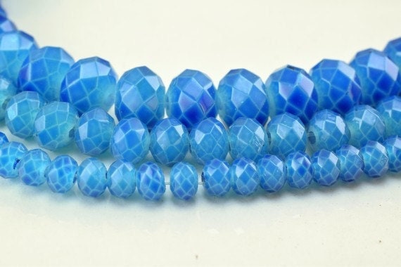 Glass Donut Rondelle Faceted Beads for Jewelry, Decoration, Chandelier 3x4mm, 4x6mm and 6x8mm. 3 Sizes Group 60 PCs each I...