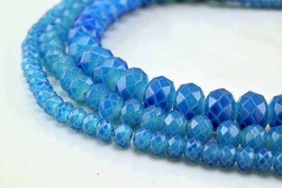 Glass Donut Rondelle Faceted Beads for Jewelry, Decoration, Chandelier 3x4mm, 4x6mm and 6x8mm. 3 Sizes Group 60 PCs each I...