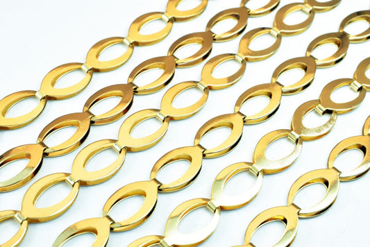 18K Gold Filled Alternative Chain: 18" 9mm Width - Tarnish Resistant, Metal, Jewelry Craft Supply