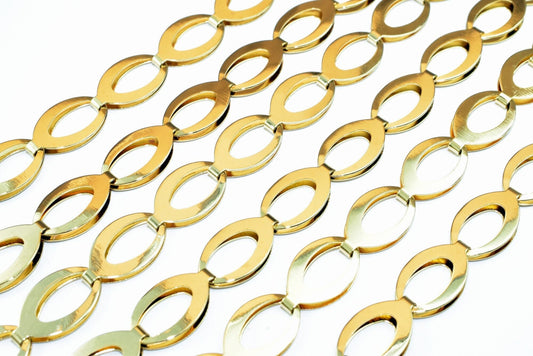 18K Gold Filled Alternative Chain: 18" 9mm Width - Tarnish Resistant, Metal, Jewelry Craft Supply