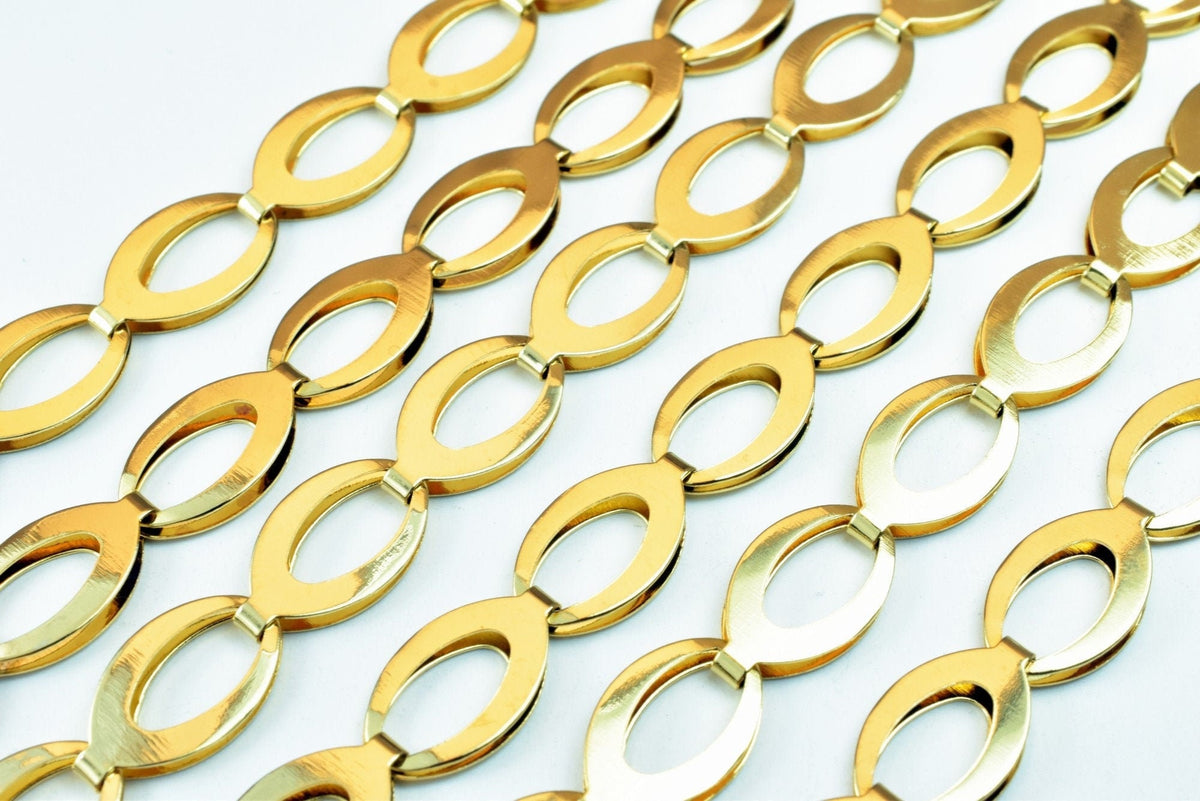 18K Gold Filled Alternative Chain: 18" 9mm Width - Tarnish Resistant, Metal, Jewelry Craft Supply