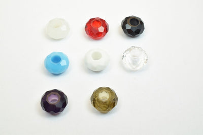 10 PCs European Crystal Beads Rondelle with Big Hole, Size 14x8mm Hole Size 5mm For European Style Bracelet Or Necklace Fo...
