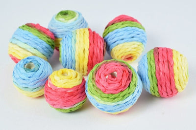 M/L Bon Bon Beads Multi Color Crispin Round Beads/Crochet Beads/Wholesale Bead /Wrapped Plastic Bead /Ball Bead, Big Hole/...