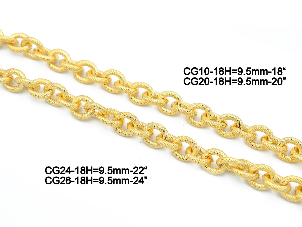 18K Gold Filled Wheat Twist Rolo Chain, Yellow Pink Gold (6mm Thickness, Tarnish Resistant, Durable Jewelry Material)