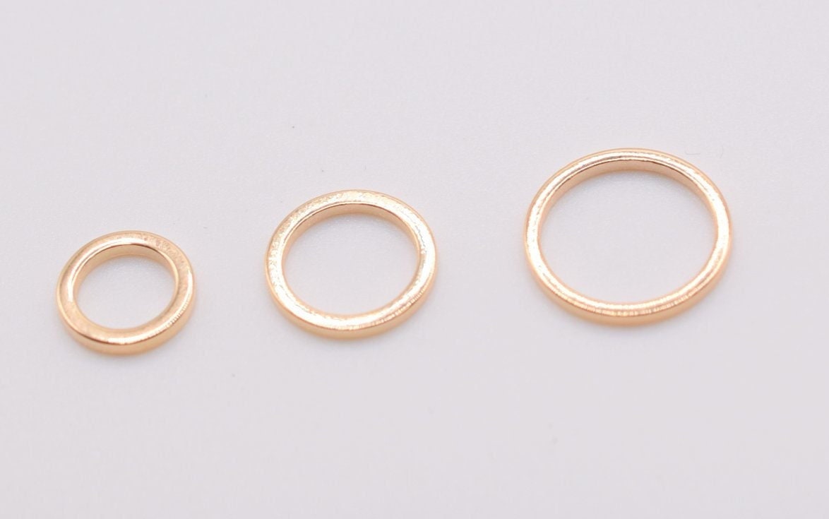 Closed Jump Rings Durable Gold Finish: Square Wire Findings, 8mm-12mm Sizes | Base, Tarnish Resistant | Jewelry Repair