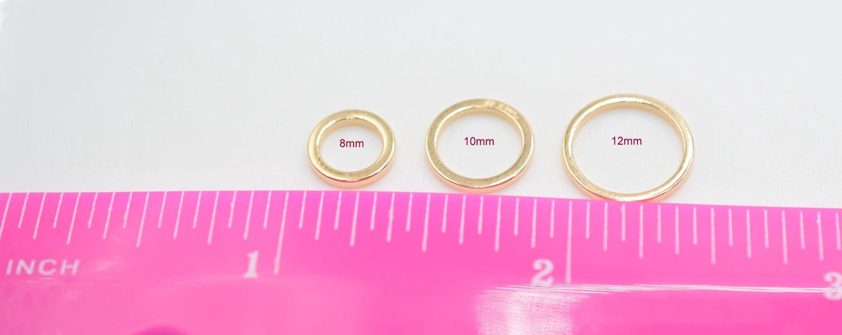 Gold Filled Look, EP Square wire closed jump ring Findings different sizes 8mm/10mm/12mm and wholesale jewelry making supp...