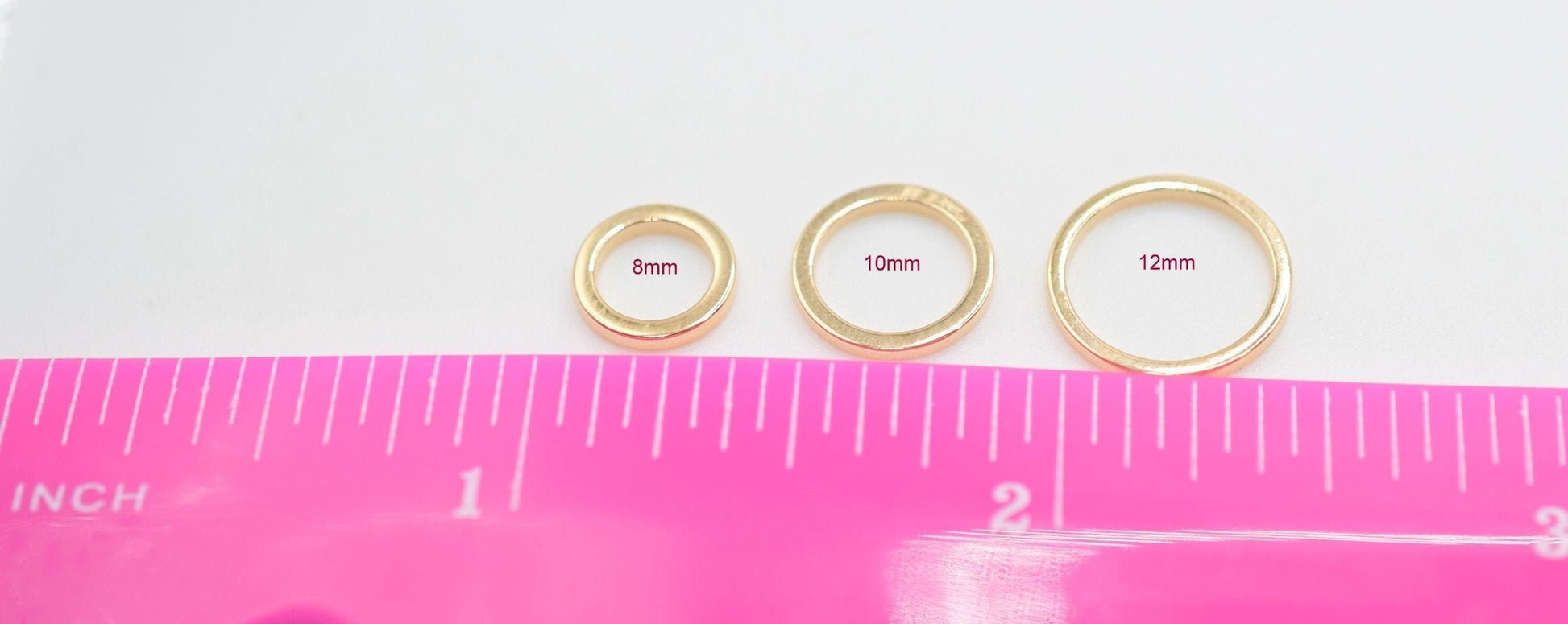 Closed Jump Rings Durable Gold Finish: Square Wire Findings, 8mm-12mm Sizes | Base, Tarnish Resistant | Jewelry Repair