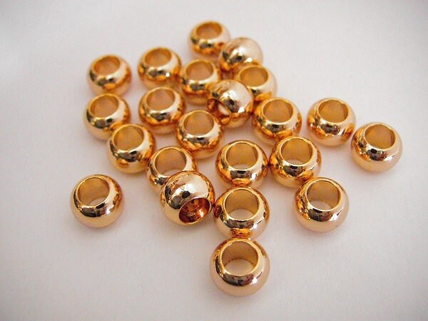 Gold Filled Look, EP Roundel Spacer Plain Beads 18K jewelry making supplies - detail image 2