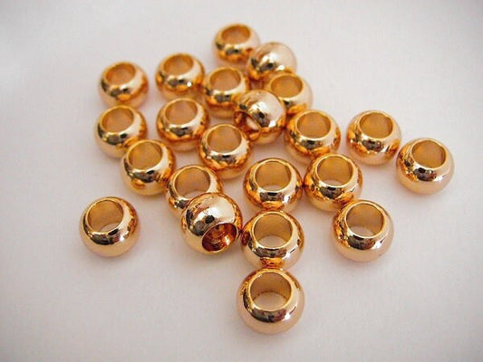 Gold Filled Look, EP Roundel Spacer Plain Beads 18K jewelry making supplies - detail image 2