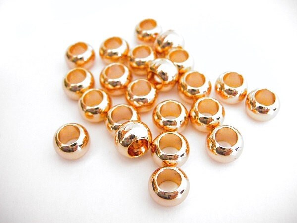 Gold Filled Look, EP Roundel Spacer Plain Beads 18K jewelry making supplies - detail image 3