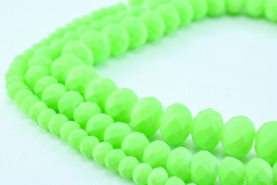 Matte Glass Beads Donut Rondelle Faceted for Jewelry Decoration Chandelier 3x4mm, 4x6mm and 6x8mm. 3 Sizes Group 60 PCs ea...