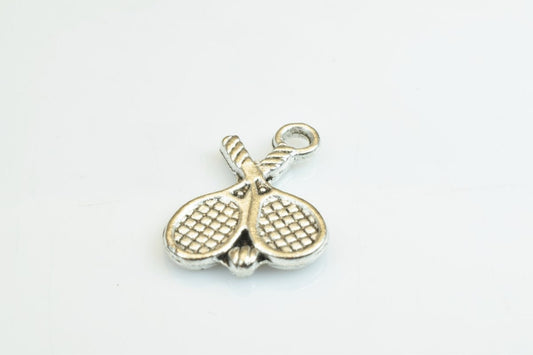 15 PCs Tennis Racket Charms Alloy Antique Silver Size 19x14mm Jump Ring Size 2mm For Jewelry Making jewelry making supplie...