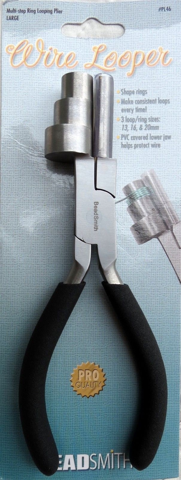 Wire Wrapper Looping Plier Set: Three Barrel Sizes, Stainless Steel, PVC Jaw | Jewelry Making Tool, Cushion Grip Handles, Nylon Hammer