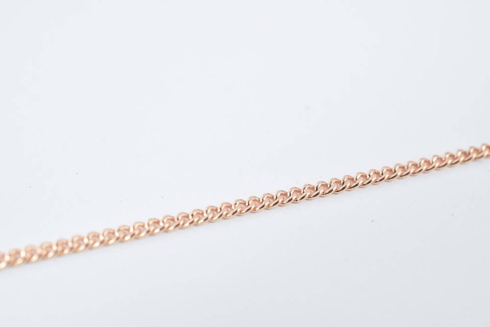 17 1/4" Inches Rose Gold Filled EP Cuban Link Chain, Cable Chain, Rose Gold Filled Chain Findings For Jewelry Making  CG18...