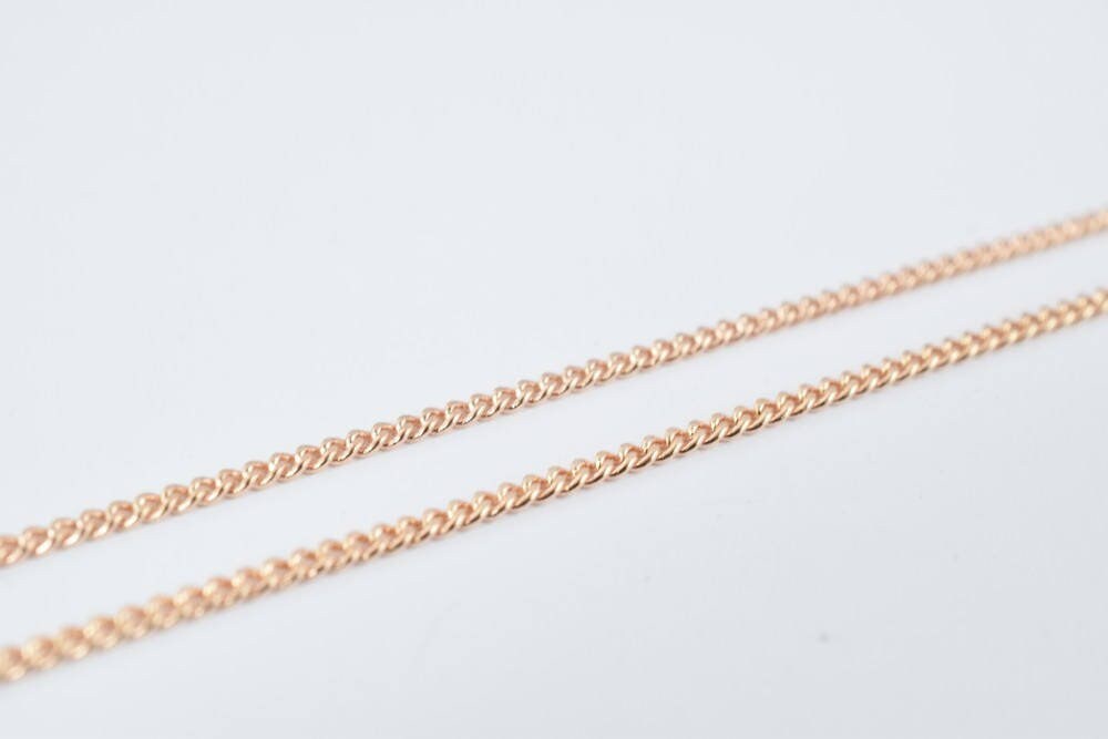 17 1/4" Inches Rose Gold Filled EP Cuban Link Chain, Cable Chain, Rose Gold Filled Chain Findings For Jewelry Making  CG18...
