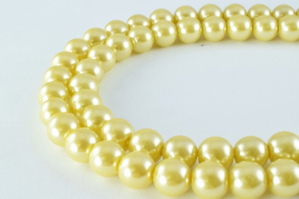 Light Gold Glass Pearl Beads Size 10mm Shine Round Ball Beads for Jewelry Making Item#789222046149 jewelry making supplies...