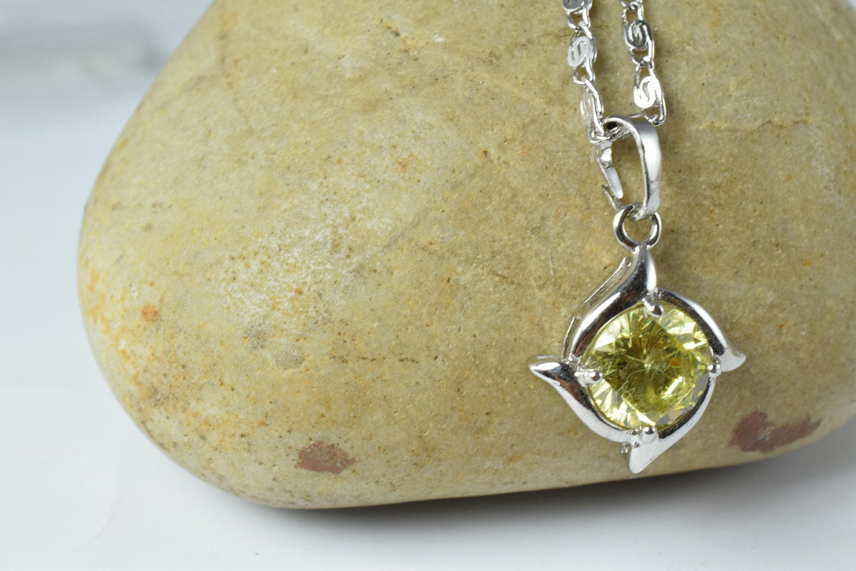 Spiral Swirl Pendant Cubic Zirconia: White Gold Rhodium Plated, Pink Lime Icy Tones | Gold Filled Look, 15x18mm Bail