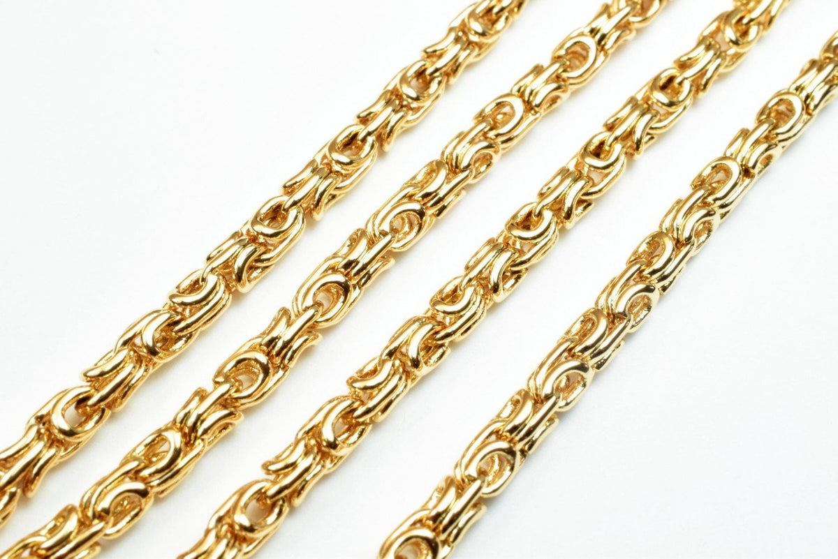 Birdcage Chain 4mm Width: 23 Inch Pinky Gold Filled, Durable Tarnish-Resistant Finish | , Jewelry Making Supplies