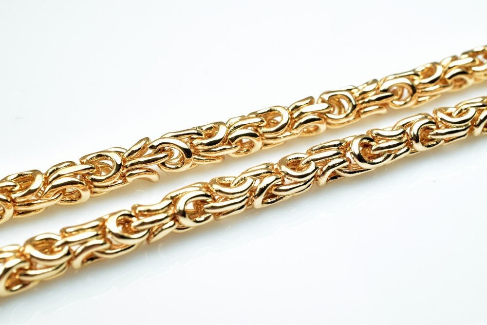 Birdcage Chain 4mm Width: 23 Inch Pinky Gold Filled, Durable Tarnish-Resistant Finish | , Jewelry Making Supplies