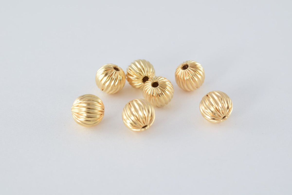 Gold Filled Alternative 18K/14K Jewelry Findings, Watermelon Diamond Cut Round Balls (Sizes 4mm-10mm)