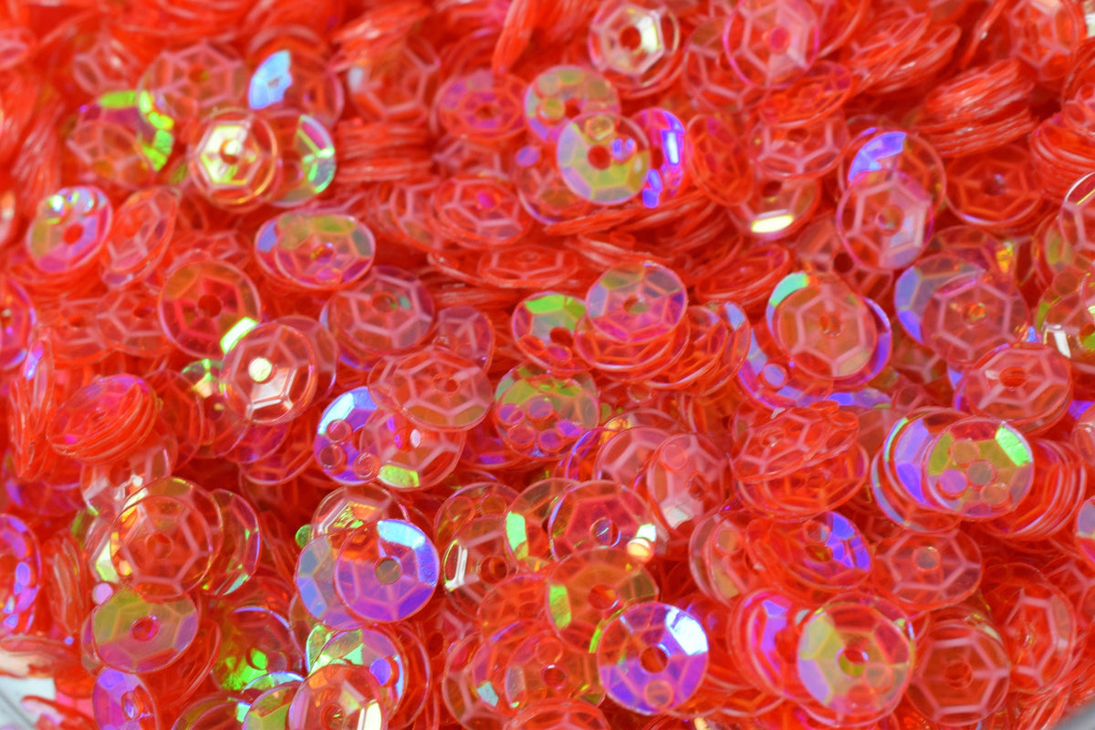 3/4/6mm Translucent Red Pink  Cup Glossy Iridescent Sequins Sheen Round Sequins/Loose Paillettes,Wholesale Sequins,Shimmer...